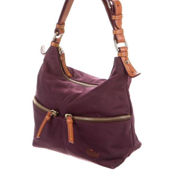 New Unused Dooney & Bourke Seville Plum Nylon Hobo Purse - Picture 1 of 8